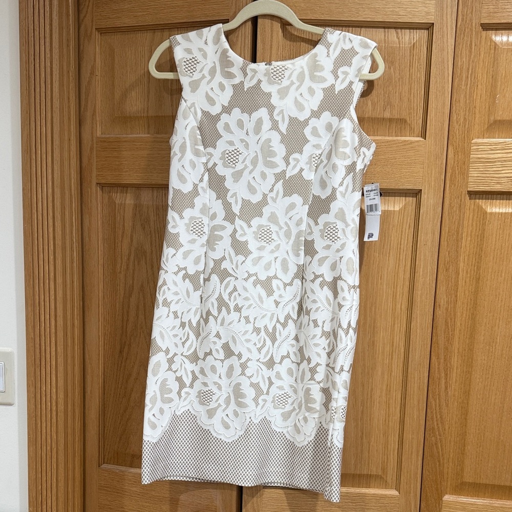 Chic White Floral Overlay Mini Dress